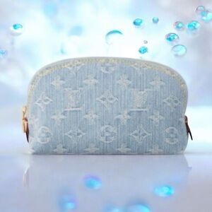 🆕💞LOUIS VUITTON Monogram Pochette Cosmetic Pouch • SKY BLUE DENIM • GIFTABLE NWT